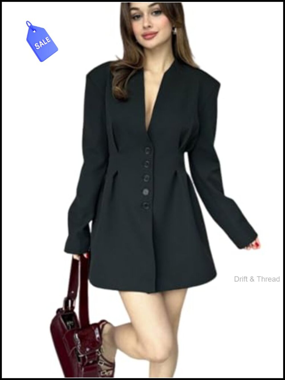 Women's Single Breasted Blazer Business Casual Work Office Jacket Lightweight